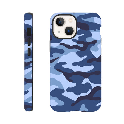 Blue Camouflage - Phone Tough Case iPhone 13 Mini Phone Case Globally Fulfilled