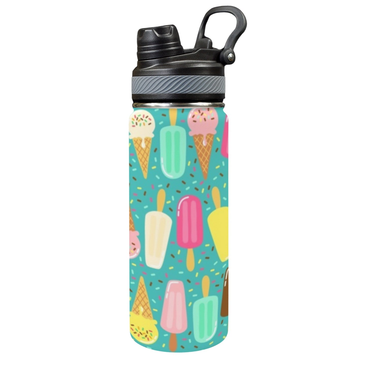 Ice Cream - Insulated Water Bottle with Dual-Use Lid (18oz) Insulated Water Bottle with Dual-Use Lid (18oz) Food Printed Offshore