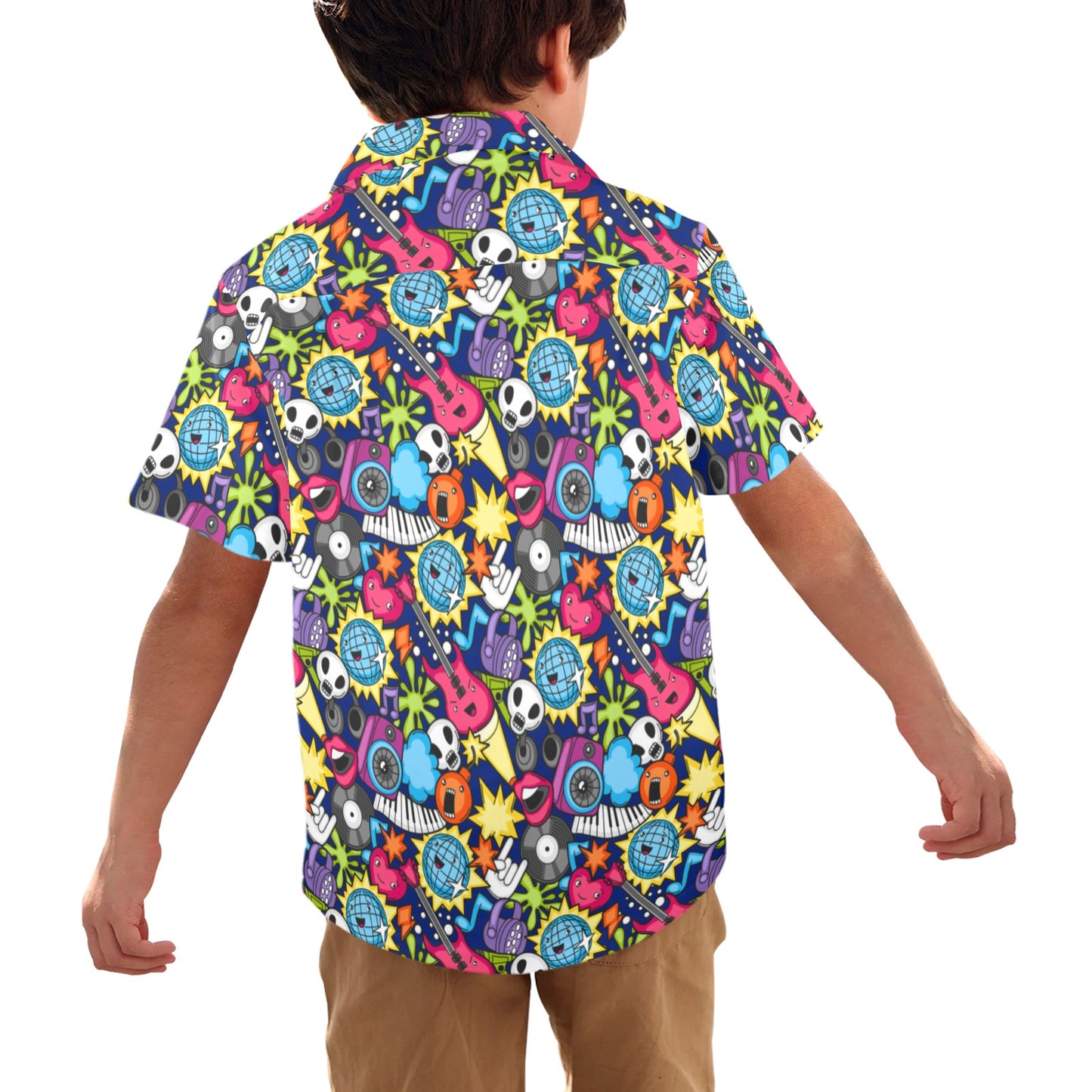 Sticker Music - Junior Boys Hawaiian Shirt