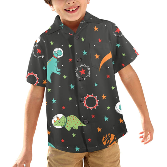 Astronaut Dinosaurs - Junior Boys Hawaiian Shirt