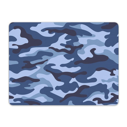 Blue Camouflage - Leather Mouse Pad