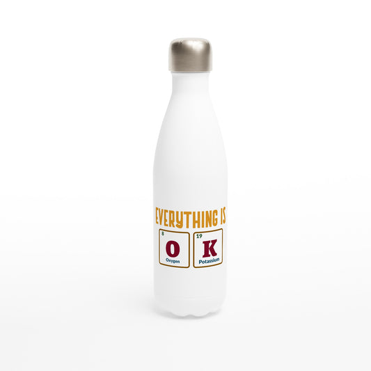 Everything Is OK, Periodic Table - White 17oz Stainless Steel Water Bottle Default Title White Water Bottle Globally Fulfilled Science