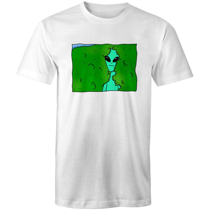 Alien Backing Into Hedge Meme - Mens T-Shirt