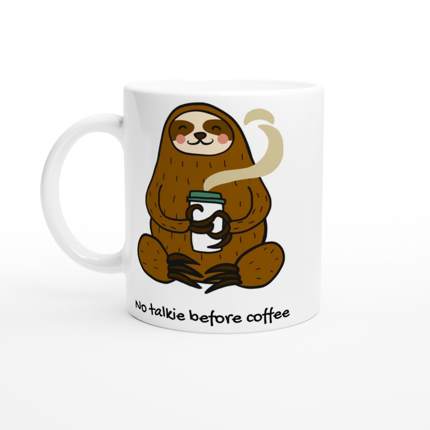 No Talkie Before Coffee, Sloth - White 11oz Ceramic Mug Default Title White 11oz Mug animal Coffee Funny Globally Fulfilled