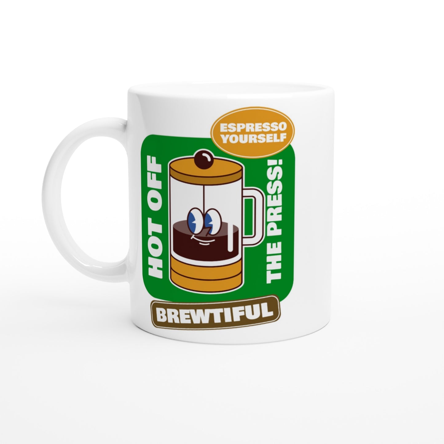 Brewtiful - White 11oz Ceramic Mug Default Title White 11oz Mug Coffee Globally Fulfilled Retro