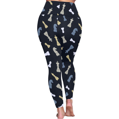 Chess Pattern - Womens High Waist Leggings (Sizes 16-22)