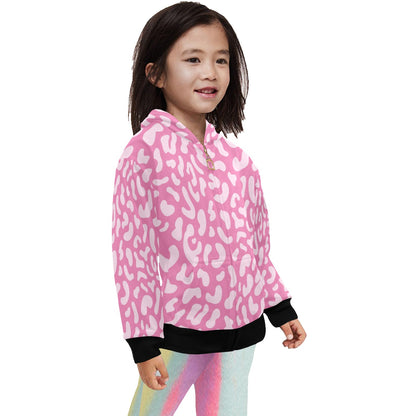 Pink Leopard - Junior Girls Zip Up Hoodie