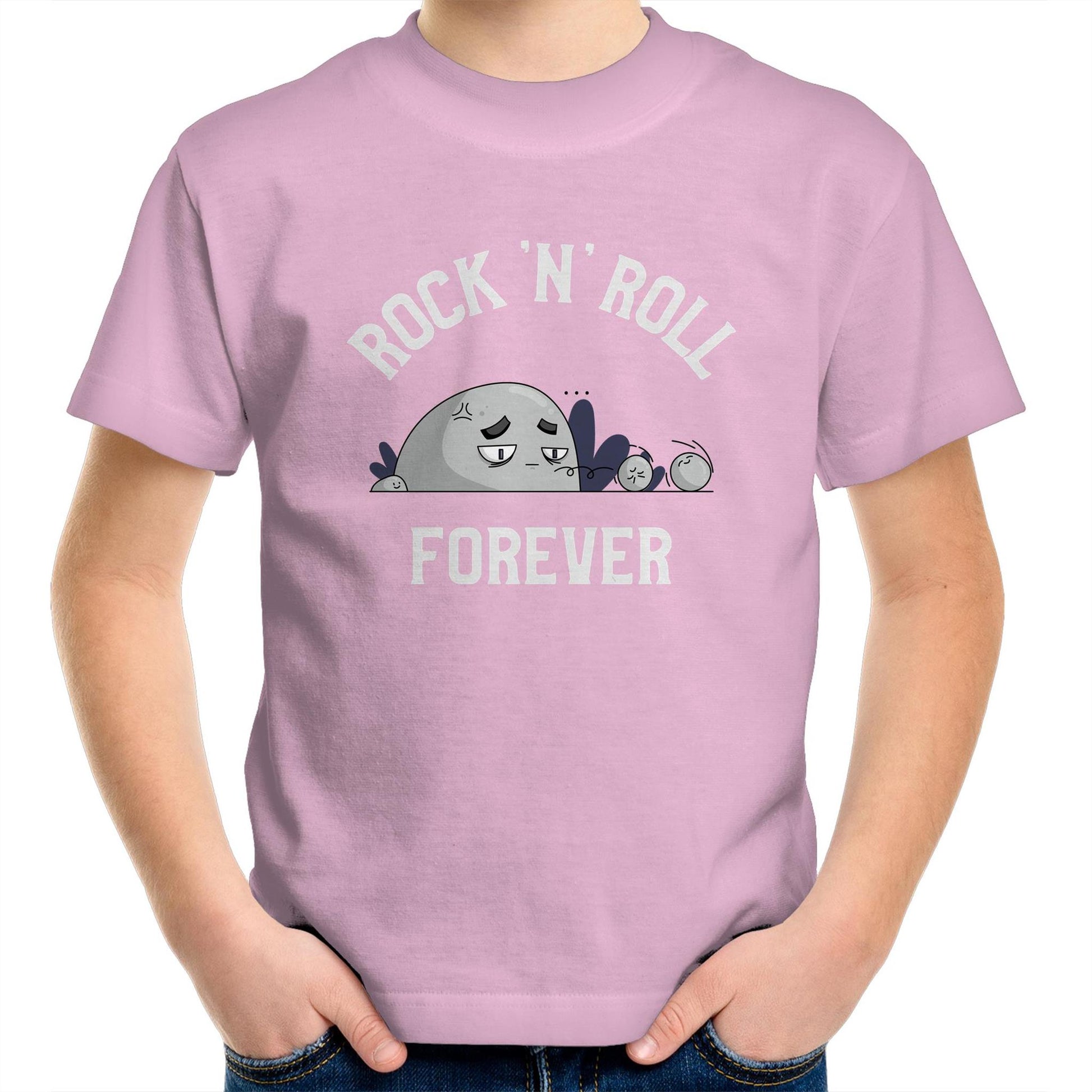 Rock 'N' Roll Forever - Kids Youth T-Shirt Pink Kids Youth T-shirt Music