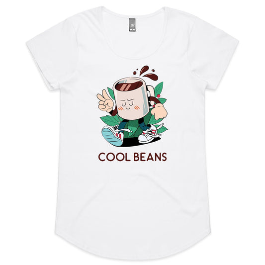 Cool Beans, Coffee - Womens Scoop Neck T-Shirt