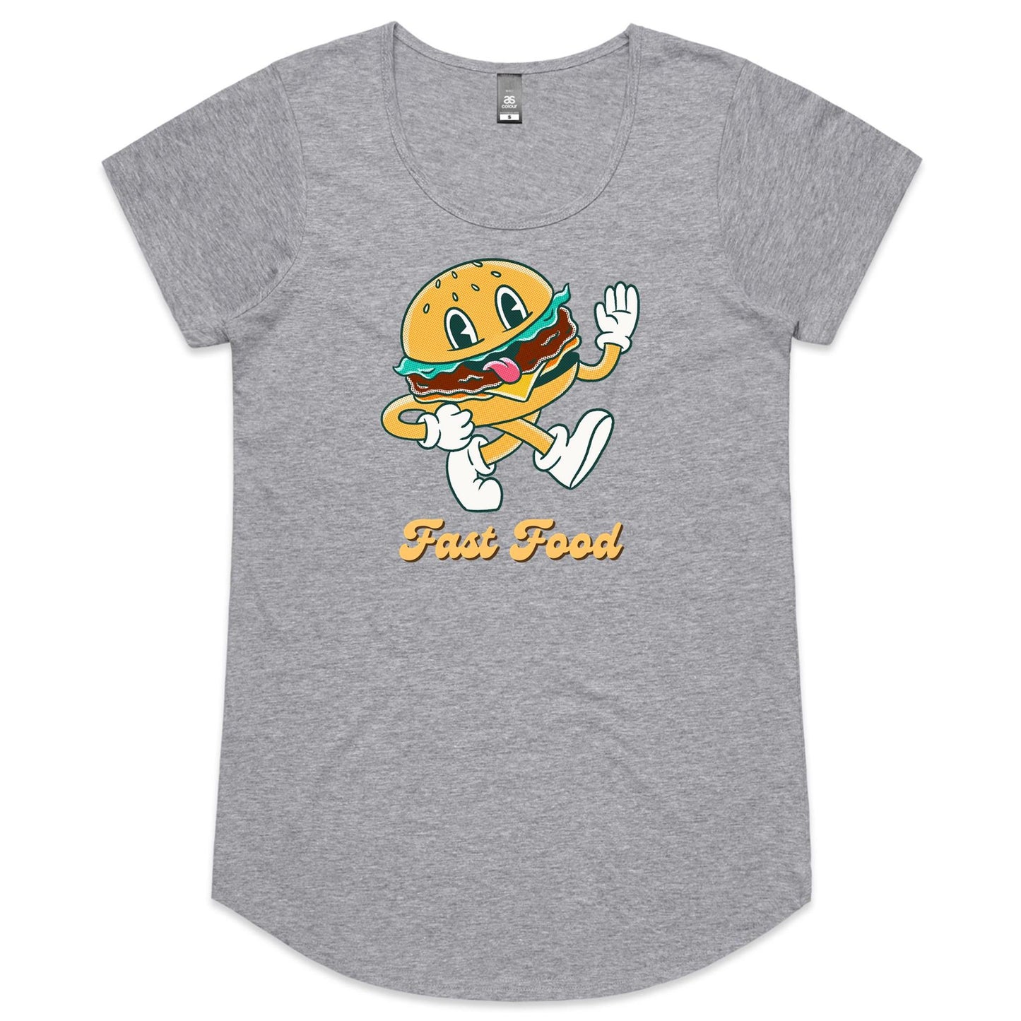 Fast Food, Hamburger - Womens Scoop Neck T-Shirt