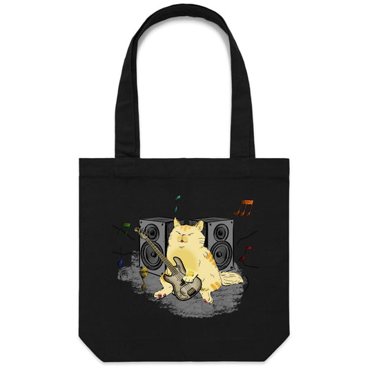 Cat Bass Player - Canvas Tote Bag