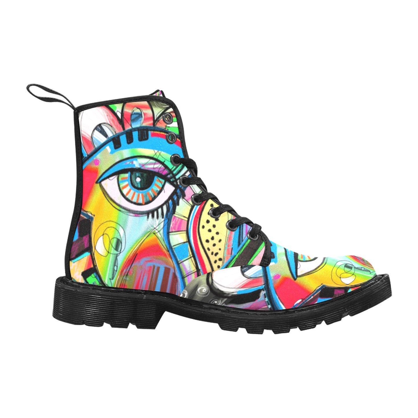 Graffiti Bird - Martin Boots for Women (Black)