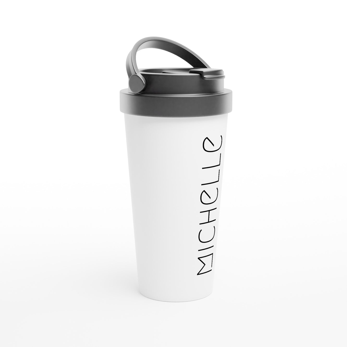 Personalise - Your Name - White 15oz Stainless Steel Travel Mug Personalised Travel Mug customise personalise