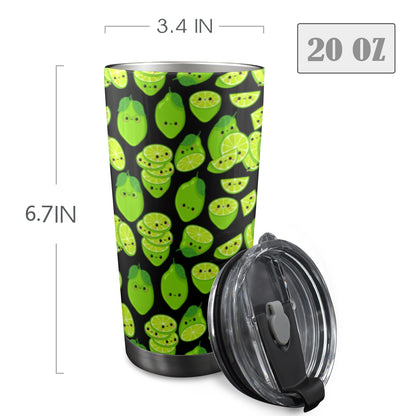 Cute Limes - 20oz Travel Mug / Tumbler 20oz Travel Mug / Tumbler Food Printed Offshore