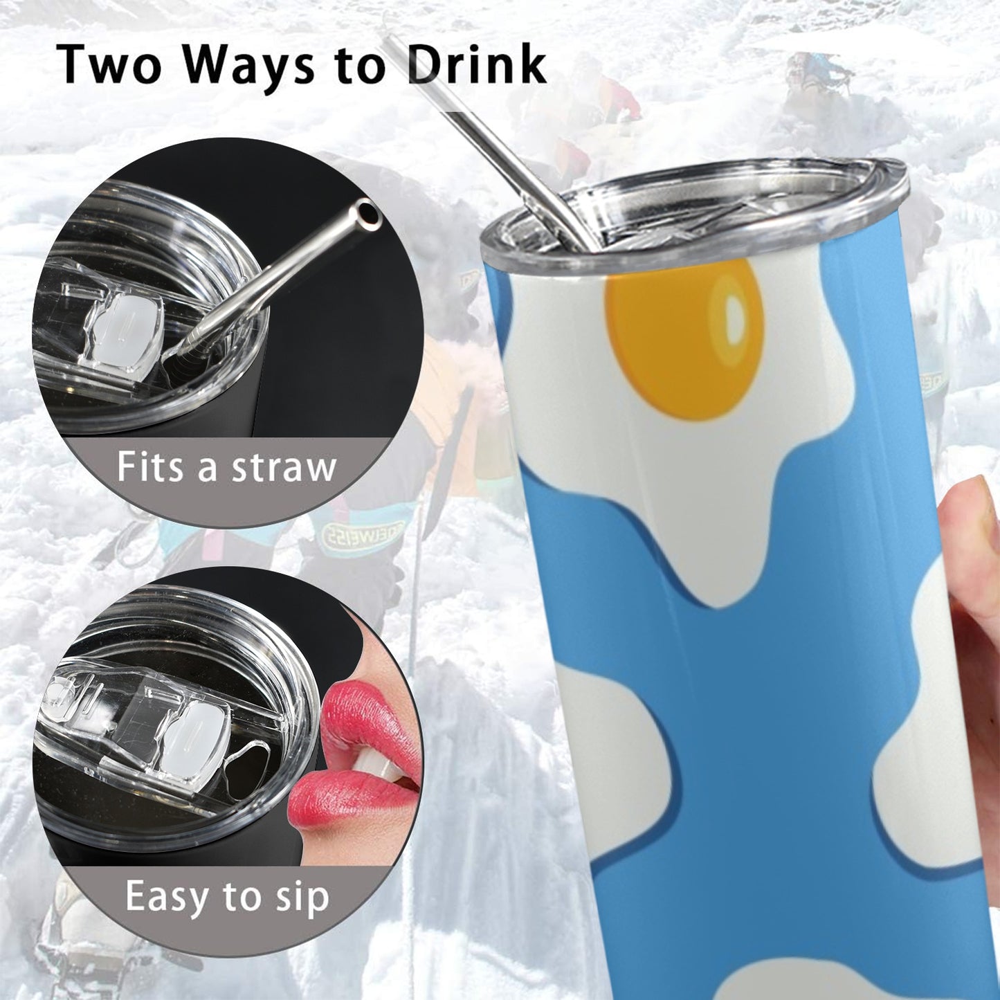 Fried Eggs - 20oz Tall Skinny Tumbler with Lid and Straw