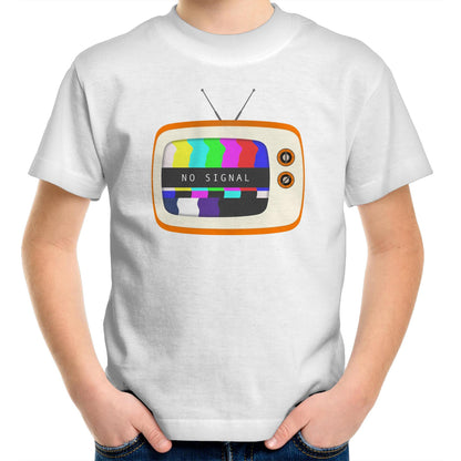 Retro Television, No Signal - Kids Youth T-Shirt White Kids Youth T-shirt Retro