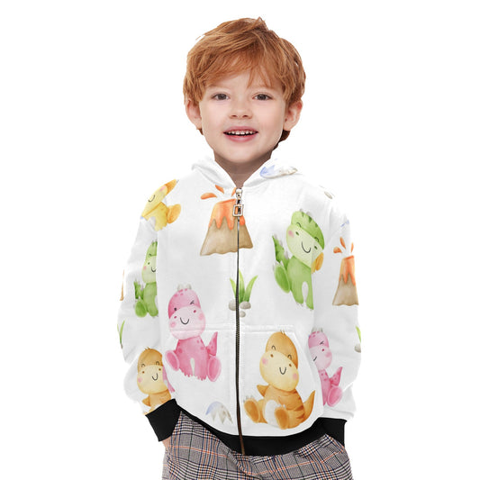 Hatching Dinosaurs - Junior Boys Zip Up Hoodie