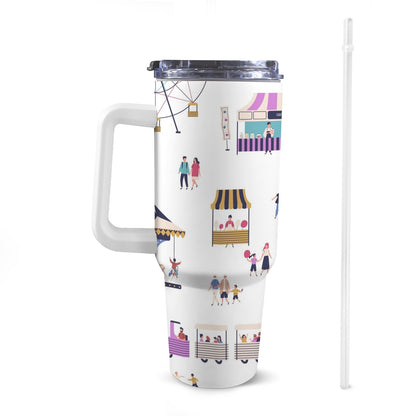 Carnival - 40oz Tumbler with White Handle