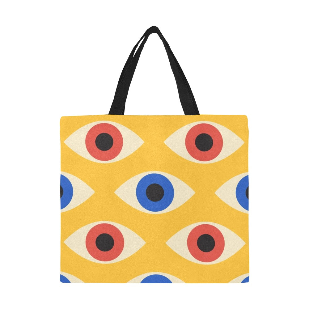 Eyes on Yellow - Full Print Canvas Tote Bag Full Print Canvas Tote Bag