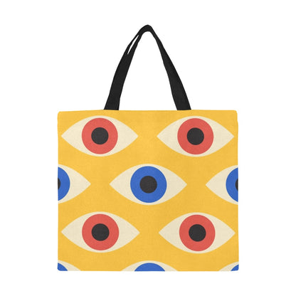 Eyes on Yellow - Full Print Canvas Tote Bag Full Print Canvas Tote Bag Printed Offshore