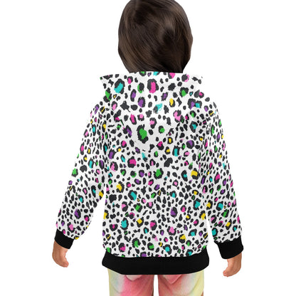 Animal Print In Colour - Junior Girls Zip Up Hoodie