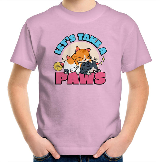 Let's Take A Paws, Cats - Kids Youth T-Shirt