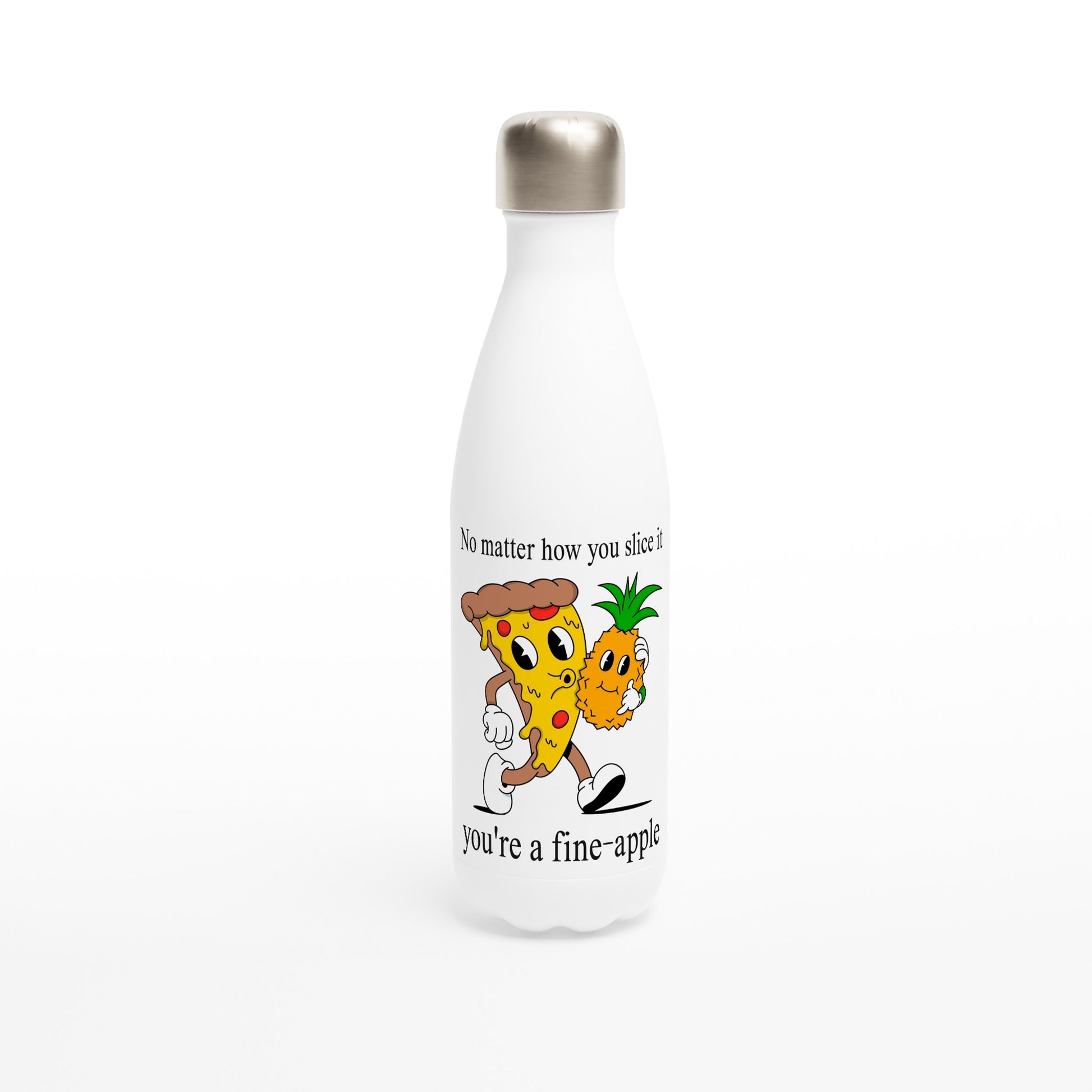 Fine-Apple, Pineapple Pizza - White 17oz Stainless Steel Water Bottle Default Title White Water Bottle Food