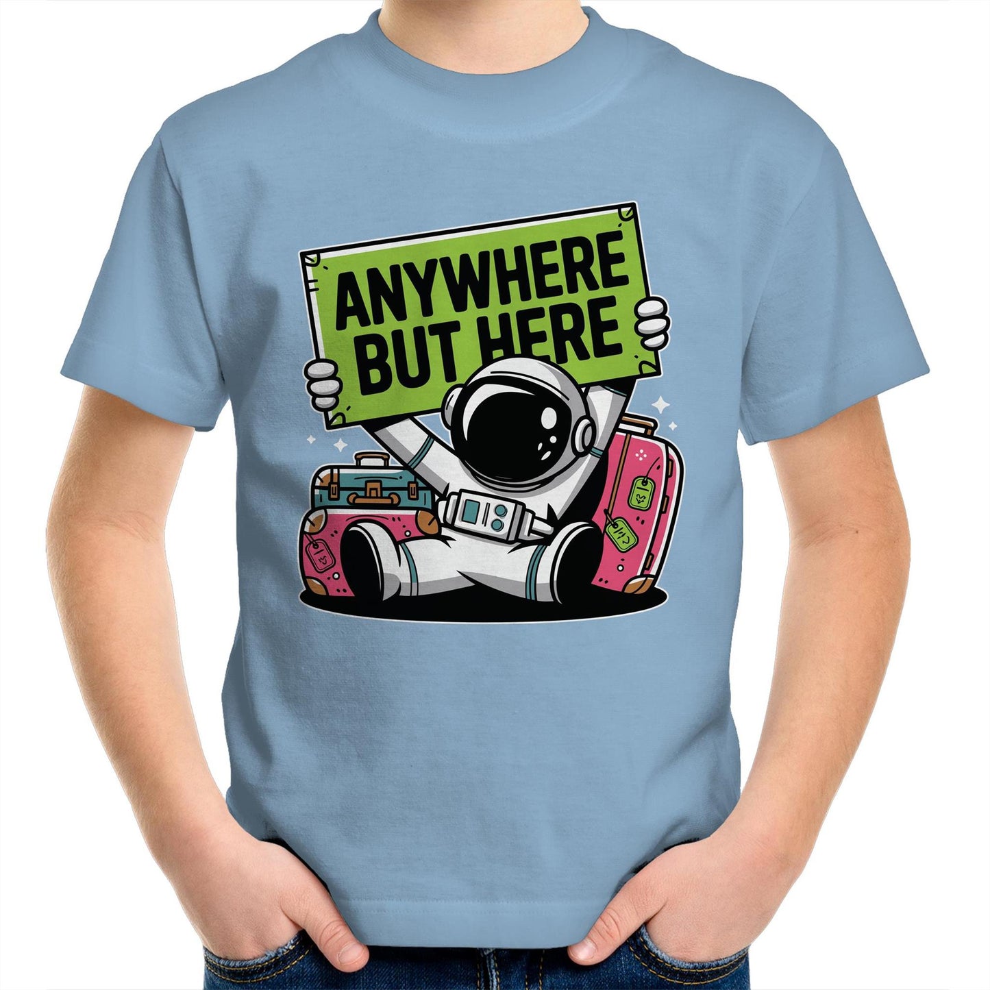 Astronaut, Anywhere But Here - Kids Youth T-Shirt