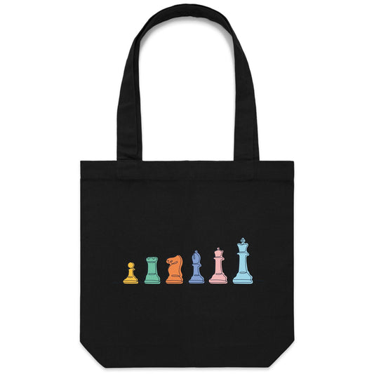 Chess - Canvas Tote Bag Black One Size Tote Bag Chess Games