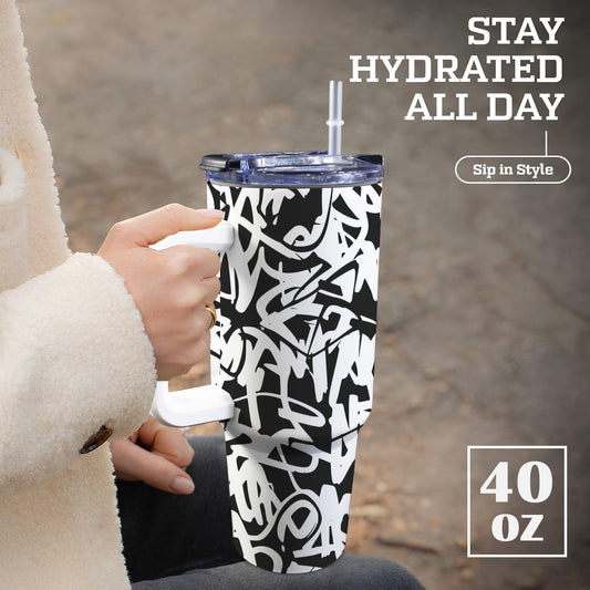 Graffiti - 40oz Tumbler with White Handle