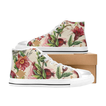 Pomegranate Plant - Women's High Top Canvas Shoes