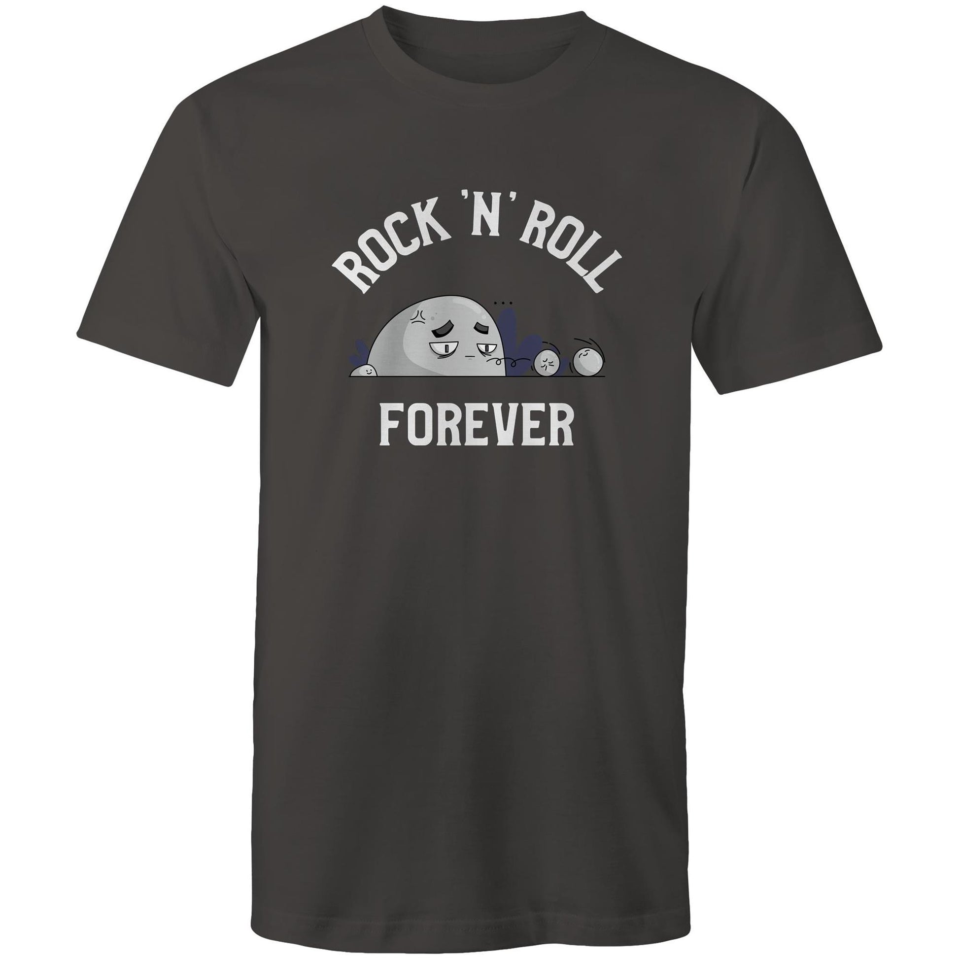 Rock 'N' Roll Forever - Mens T-Shirt Charcoal Mens T-shirt Music