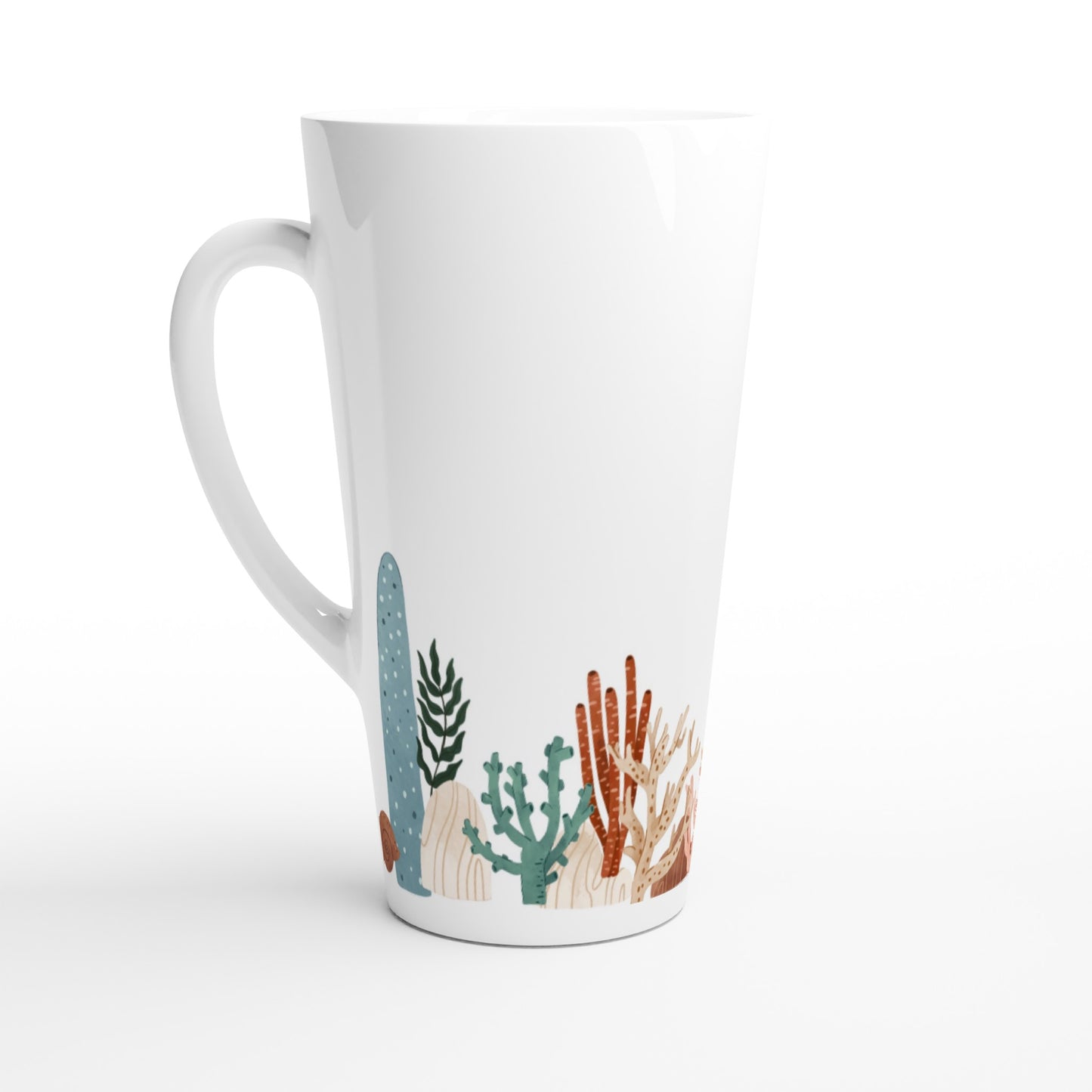 Coral Garden - White Latte 17oz Ceramic Mug Default Title Latte Mug Globally Fulfilled