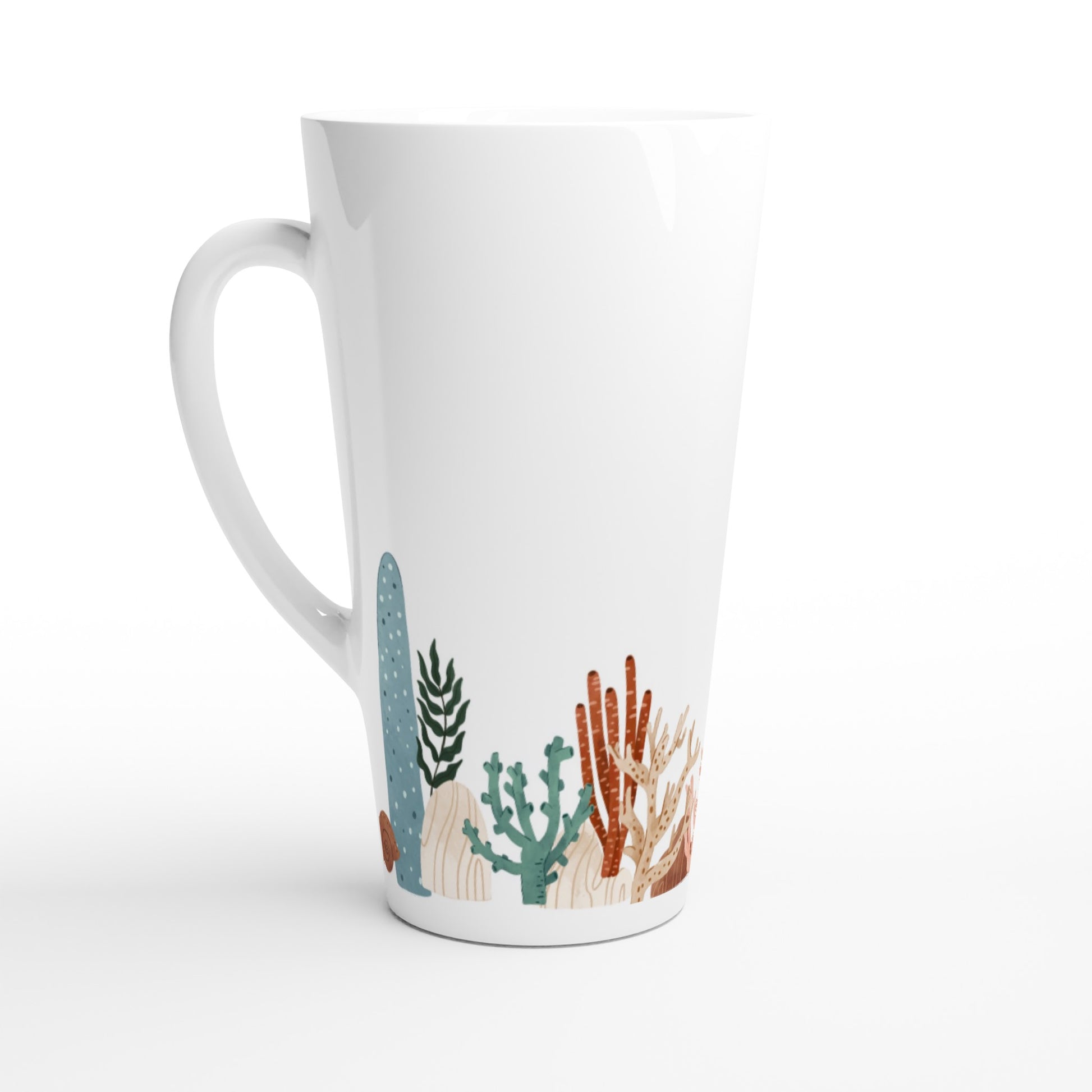 Coral Garden - White Latte 17oz Ceramic Mug Default Title Latte Mug Globally Fulfilled