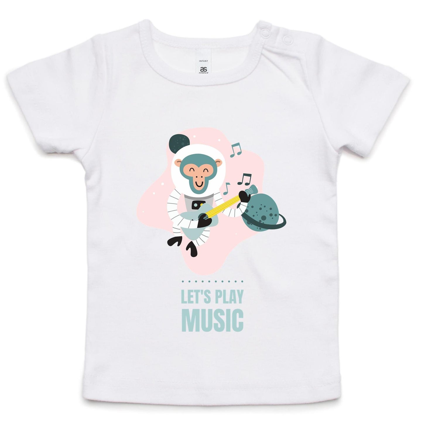 Monkey Astronaut, Let's Play Music - Baby T-shirt