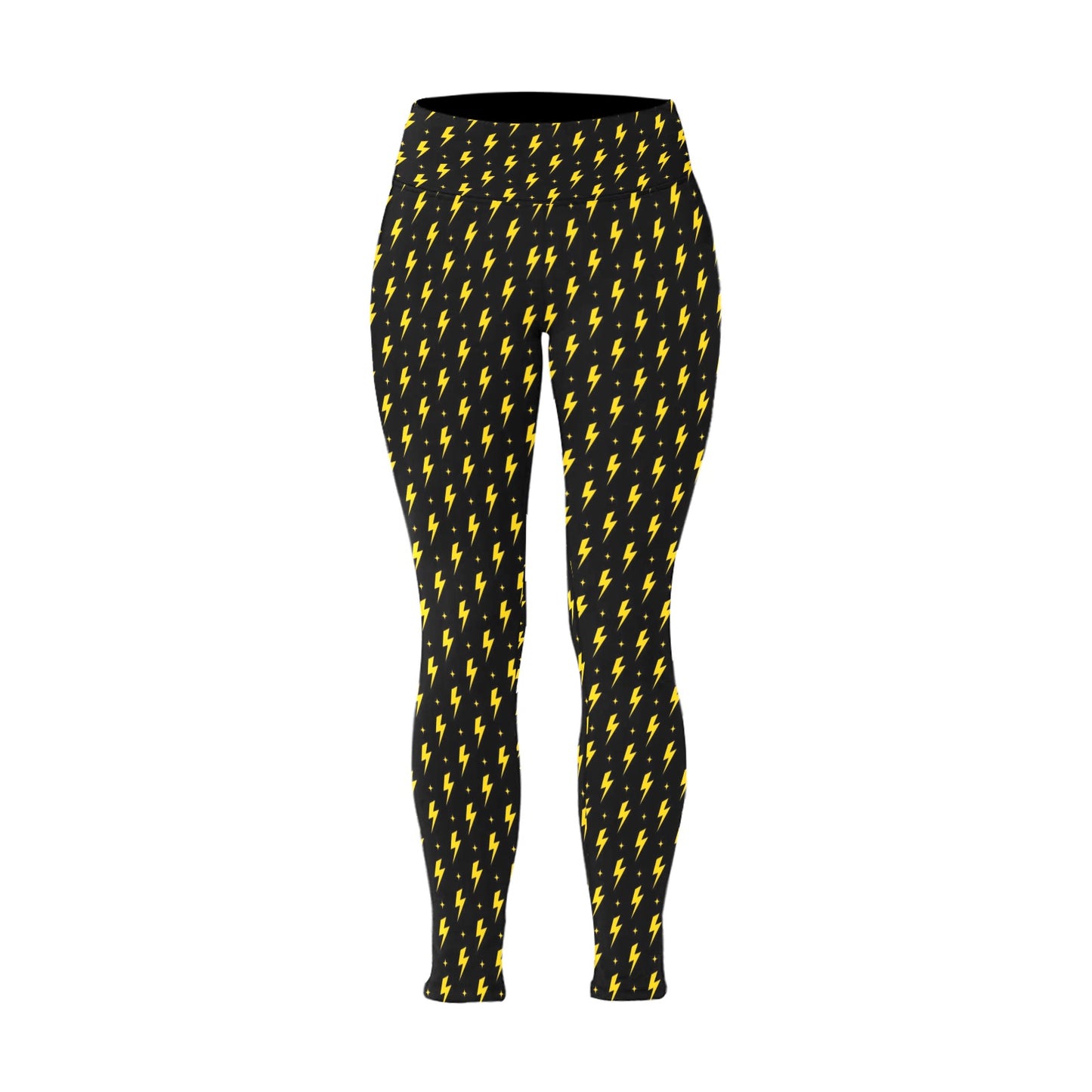 Yellow Lightning - Womens High Waist Leggings (Sizes 16-22)