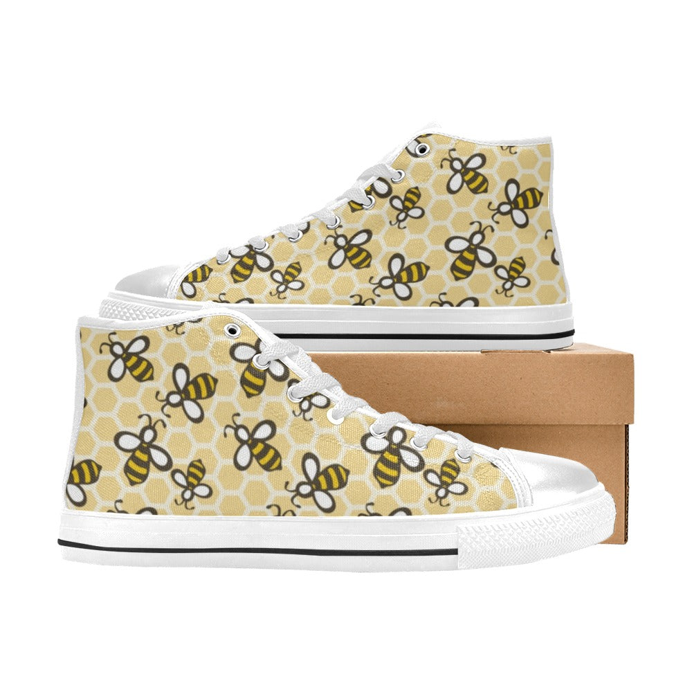 Bees - Women's High Top Canvas Shoes