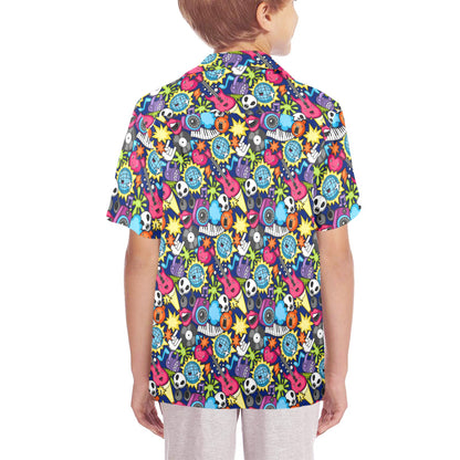 Sticker Music - Senior Boys Hawaiian Shirt