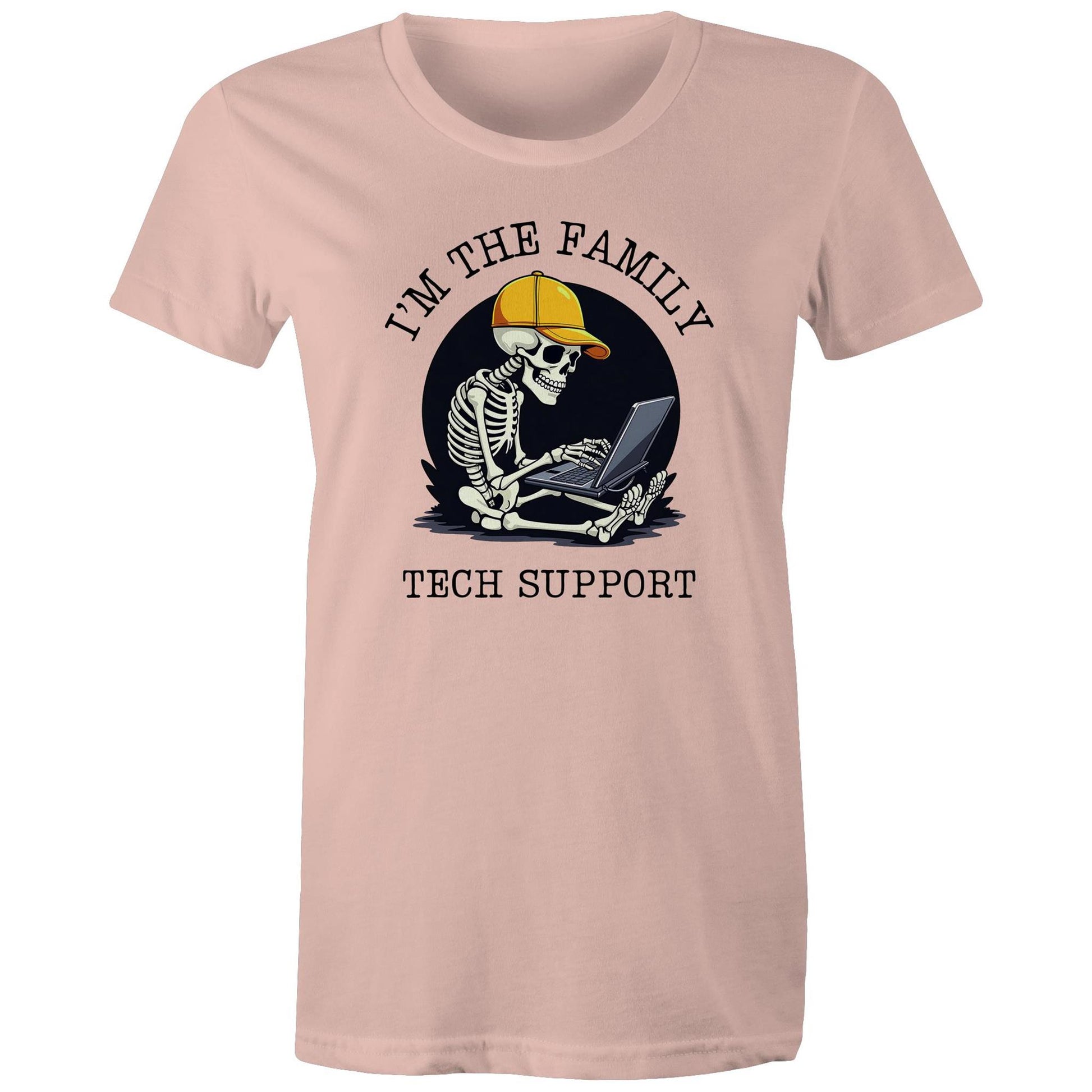 I'm The Family Tech Support - Womens T-shirt Pale Pink Womens T-shirt Printed In Australia Tech