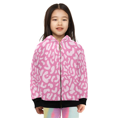 Pink Leopard - Junior Girls Zip Up Hoodie