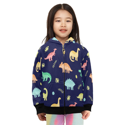 Dinosaurs - Junior Girls Zip Up Hoodie