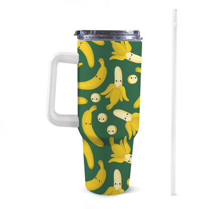 Happy Bananas - 40oz Tumbler with White Handle