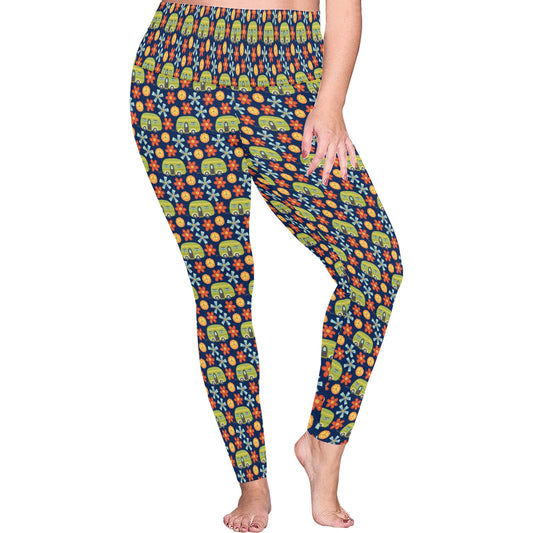 Hippy Caravan - Womens High Waist Leggings (Sizes 16-22)