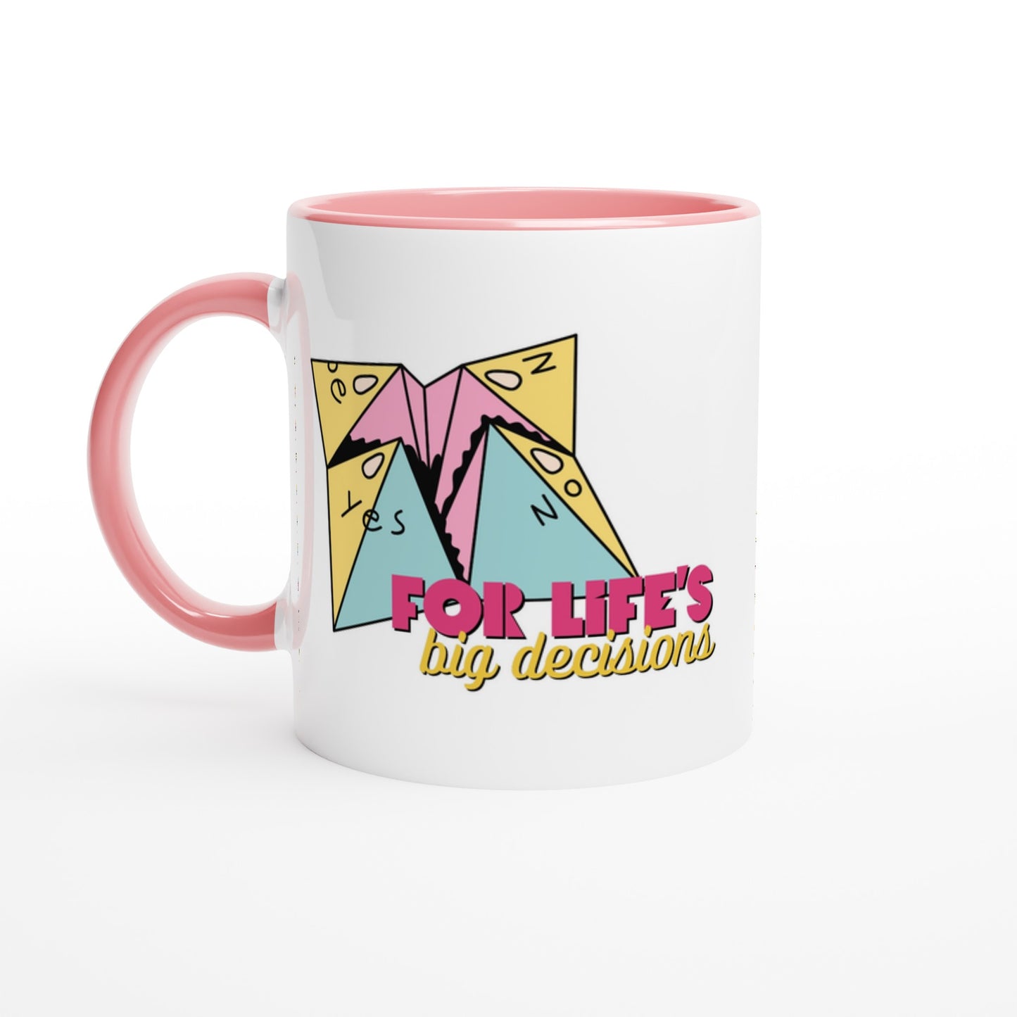 For Life's Big Decisions - White 11oz Ceramic Mug with Colour Inside Ceramic Pink Colour 11oz Mug Games