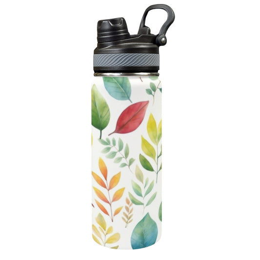 Autumn Leaves - Insulated Water Bottle with Dual-Use Lid (18oz)