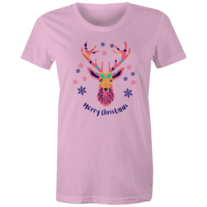 Merry Christmas Deer - Womens T-shirt