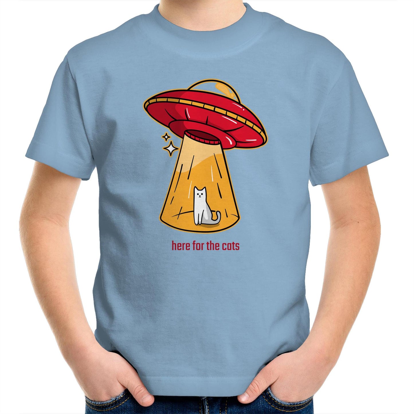 UFO, Here For The Cats - Kids Youth T-Shirt