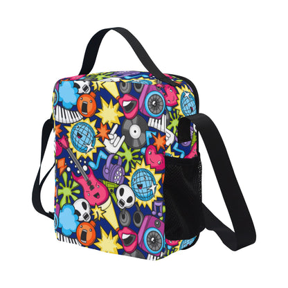 Sticker Music - Crossbody Lunch Bag for Kids Kids Crossbody Lunch Bag