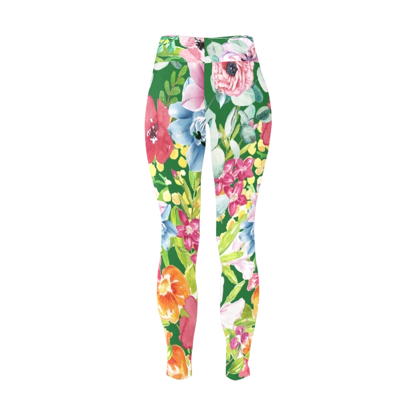 Bright Floral - Women's Plus Size High Waist Leggings Women's Plus Size High Waist Leggings Printed Offshore