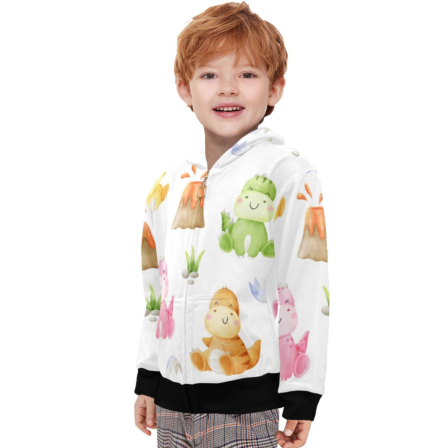 Hatching Dinosaurs - Junior Boys Zip Up Hoodie